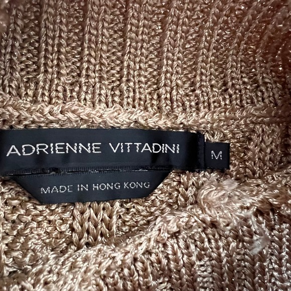 Adrienne Vittandi Medium Gold Sleeveless High Neck Sweater - Picture 7 of 8